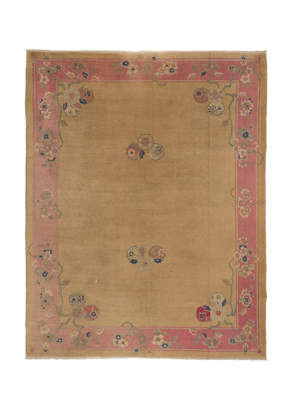 27811 Oriental Rug Chinese Handmade Area Traditional 9'0'' x 11'6'' -9x12- Whites Beige Pink Nichols Design