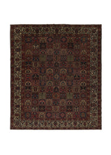 27866 Persian Rug Bakhtiari Handmade Area Tribal Vintage 12'4'' x 14'8'' -12x15- Red Whites Beige Garden Design