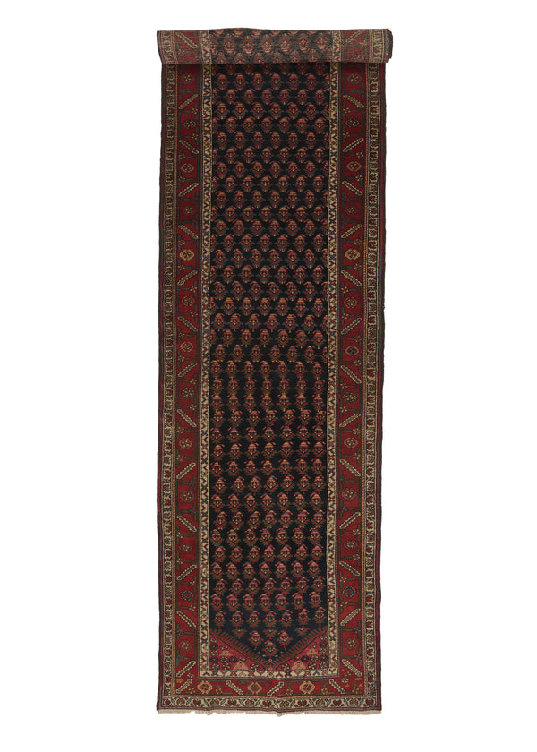 27878 Persian Rug Malayer Handmade Runner Tribal 3'8'' x 15'9'' -4x16- Red Shah Abbasi Floral Design