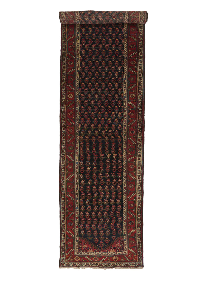 27878 Persian Rug Malayer Handmade Runner Tribal 3'8'' x 15'9'' -4x16- Red Shah Abbasi Floral Design