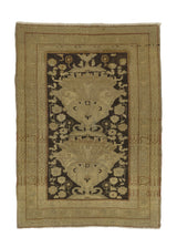 27900 Persian Rug Tabriz Handmade Area Traditional Antique 2'4'' x 3'2'' -2x3- Yellow Gold Brown Vase Design