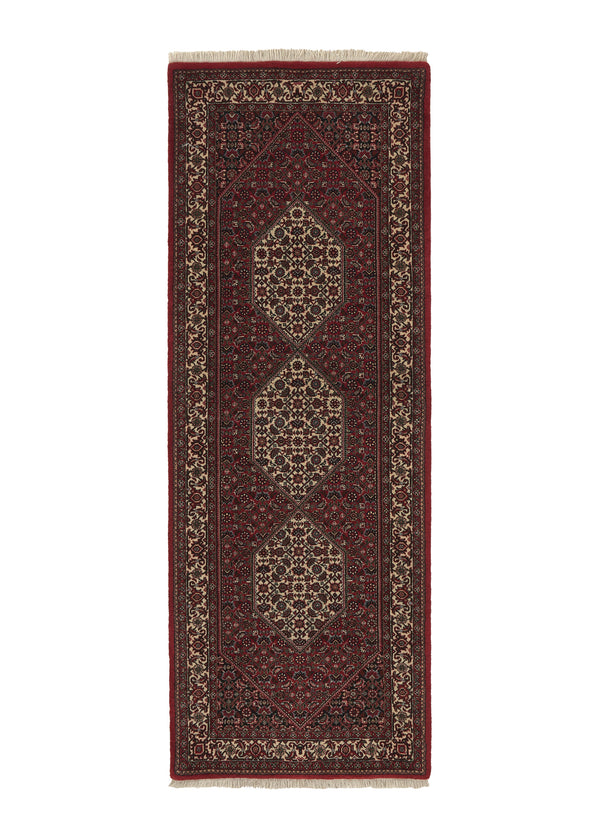 28060 Persian Rug Bijar Handmade Runner Traditional 2'6'' x 6'9'' -3x7- Red Herati Design