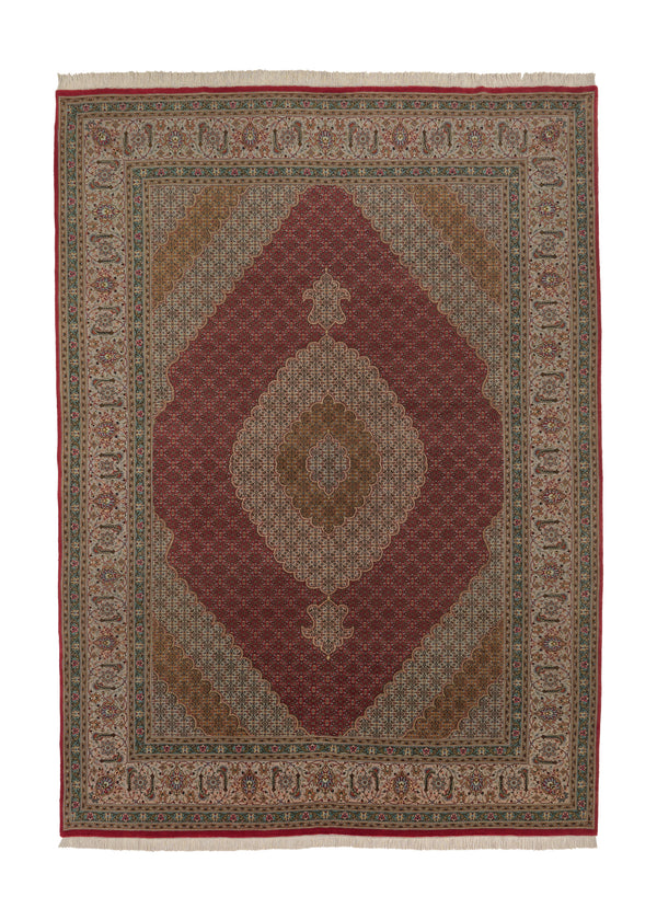 28160 Persian Rug Tabriz Handmade Area Traditional 8'2'' x 11'8'' -8x12- Red Green Mahi Fish Design