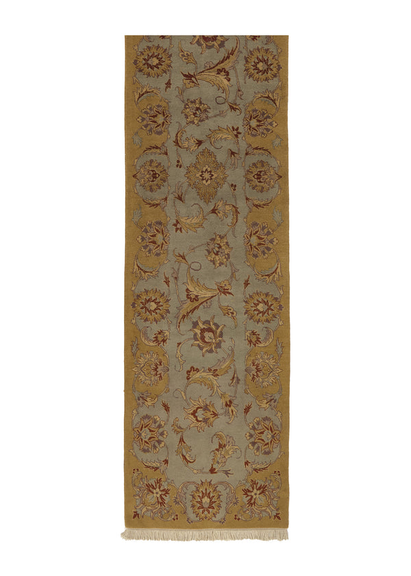 28236 Persian Rug Mahal Handmade Runner Tribal 2'6'' x 10'8'' -3x11- Yellow Gold Blue Floral Design