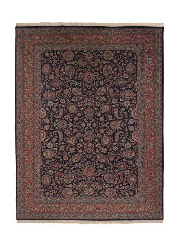 28252 Persian Rug Quchan Handmade Area Tribal 8'0'' x 11'9'' -8x12- Brown Whites Beige Stripes Geometric Kilim Design