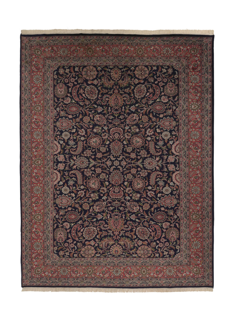 28252 Persian Rug Quchan Handmade Area Tribal 8'0'' x 11'9'' -8x12- Brown Whites Beige Stripes Geometric Kilim Design