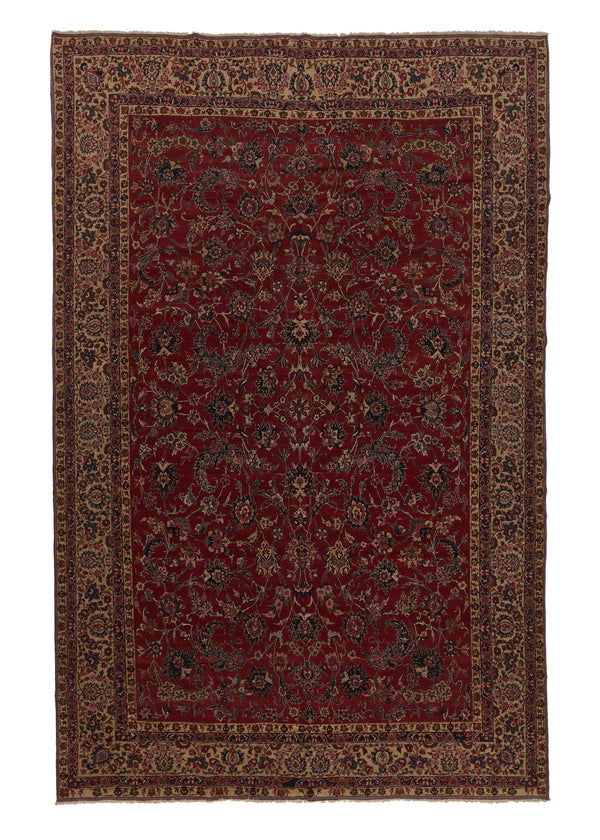 28367 Persian Rug Bakhtiari Handmade Area Tribal 11'4'' x 18'0'' -11x18- Red Whites Beige Floral Design