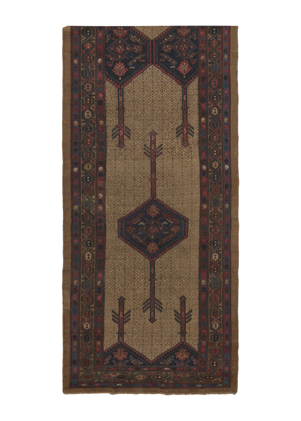 28434 Persian Rug Sarab Handmade Runner Tribal Vintage 3'11'' x 14'2'' -4x14- Whites Beige Blue Geometric Design