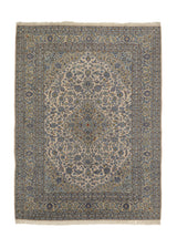 28605 Persian Rug Kashan Handmade Area Traditional 8'2'' x 11'0'' -8x11- Whites Beige Blue Floral Design