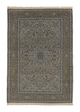28606 Persian Rug Kashan Handmade Area Traditional 9'1'' x 12'10'' -9x13- Blue Floral Design