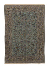 28607 Persian Rug Kashan Handmade Area Traditional 9'7'' x 13'11'' -10x14- Blue Green Floral Design