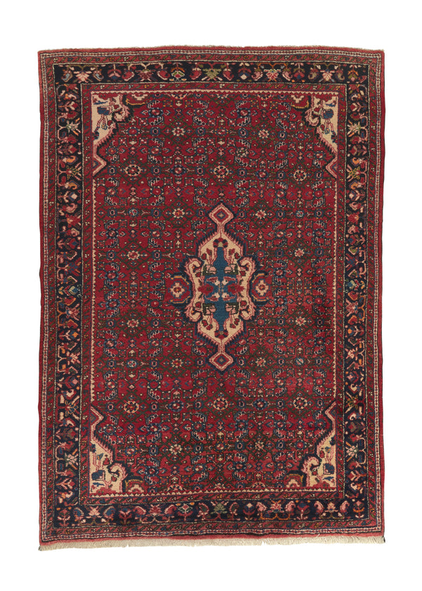28632 Persian Rug Hamadan Handmade Area Tribal 4'6'' x 6'7'' -5x7- Red Floral Design