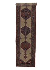 28663 Persian Rug Malayer Handmade Runner Antique Tribal 3'3'' x 16'3'' -3x16- Whites Beige Red Blue Geometric Design
