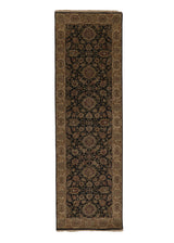 28882 Oriental Rug Indian Handmade Runner Transitional 3'0'' x 10'0'' -3x10- Black Jaipur Floral Design