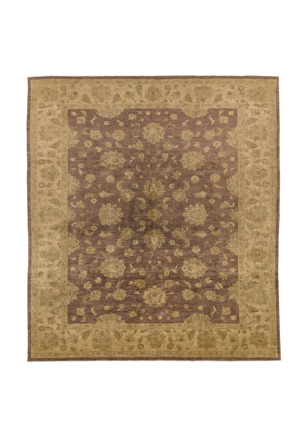 30088 Oriental Rug Pakistani Handmade Area Transitional 8'0'' x 9'7'' -8x10- Brown Green Oushak Floral Design