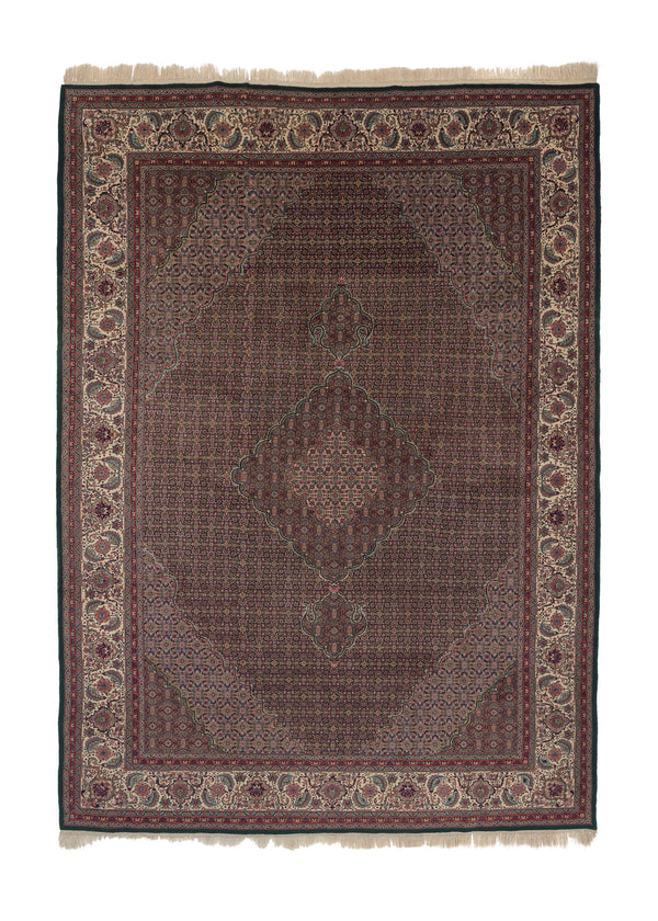 30145 Oriental Rug Indian Handmade Area Traditional 9'0'' x 11'10'' -9x12- Black Red Floral Design
