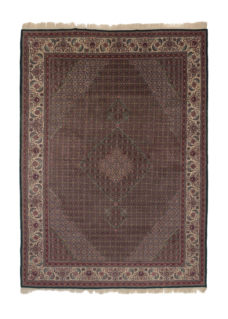 30145 Oriental Rug Indian Handmade Area Traditional 9'0'' x 11'10'' -9x12- Black Red Floral Design
