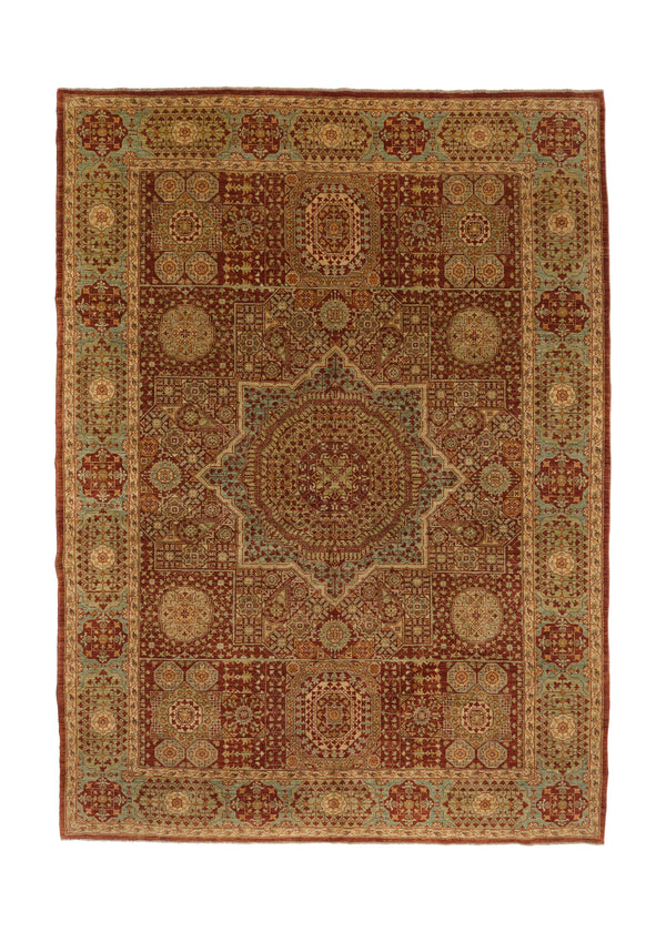 30339 Oriental Rug Pakistani Handmade Area Transitional Tribal 8'0'' x 11'3'' -8x11- Red Yellow Gold Mamluk Design