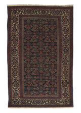 30365 Persian Rug Malayer Handmade Area Antique Tribal 4'2'' x 6'8'' -4x7- Blue Whites Beige Herati Design