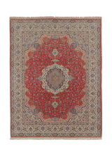30429 Persian Rug Tabriz Handmade Area Traditional 9'8'' x 13'4'' -10x13- Whites Beige Pink Naghsh Floral Design