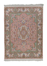 30453 Persian Rug Tabriz Handmade Area Traditional 5'0'' x 6'9'' -5x7- Green Pink Floral Naghsh Design