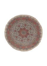 30468 Persian Rug Tabriz Handmade Round Traditional 9'8'' x 9'9'' -10x10- Pink Whites Beige Naghsh Floral Design