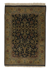 30592 Oriental Rug Indian Handmade Area Transitional 2'7'' x 3'9'' -3x4- Yellow Gold Black Jaipur Design