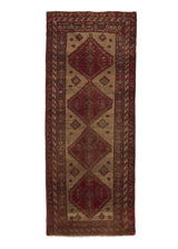 30648 Persian Rug Sarab Handmade Runner Antique Tribal 3'5'' x 8'4'' -3x8- Red Whites Beige Geometric Design