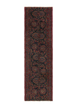 30720 Persian Rug Sarouk Handmade Runner Traditional Vintage 2'7'' x 8'2'' -3x8- Red Blue Partition Design