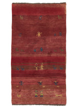 30787 Persian Rug Gabbeh Handmade Area Runner Tribal 3'6'' x 6'7'' -4x7- Red Open Design