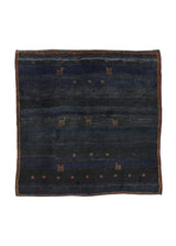 30837 Persian Rug Gabbeh Handmade Area Tribal 6'6'' x 6'6'' -7x7- Blue Pictorial Design