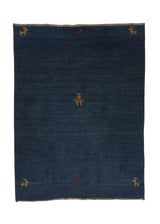 30952 Persian Rug Gabbeh Handmade Area Tribal 3'3'' x 4'4'' -3x4- Blue Open Design