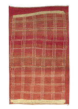 30955 Persian Rug Gabbeh Handmade Area Tribal 2'11'' x 4'8'' -3x5- Red Checkered Design