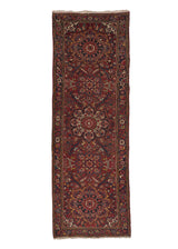 31009 Persian Rug Ahar Handmade Runner Tribal 3'10'' x 11'1'' -4x11- Red Geometric Design