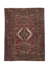 31013 Persian Rug Gharajeh Handmade Area Tribal Vintage 4'11'' x 6'3'' -5x6- Red Geometric Design