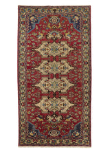 31079 Persian Rug Bakhtiari Handmade Area Tribal 5'2'' x 9'10'' -5x10- Red Geometric Design