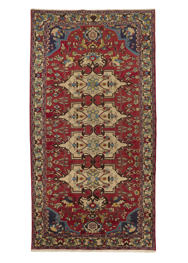 31079 Persian Rug Bakhtiari Handmade Area Tribal 5'2'' x 9'10'' -5x10- Red Geometric Design