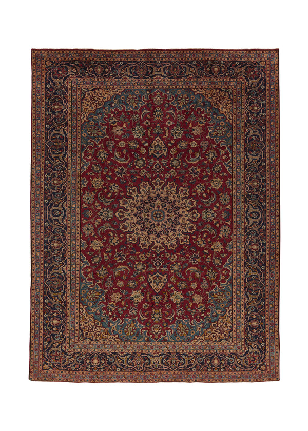 31111 Persian Rug Najafabad Handmade Area Traditional 9'7'' x 12'10'' -10x13- Red Blue Floral Design