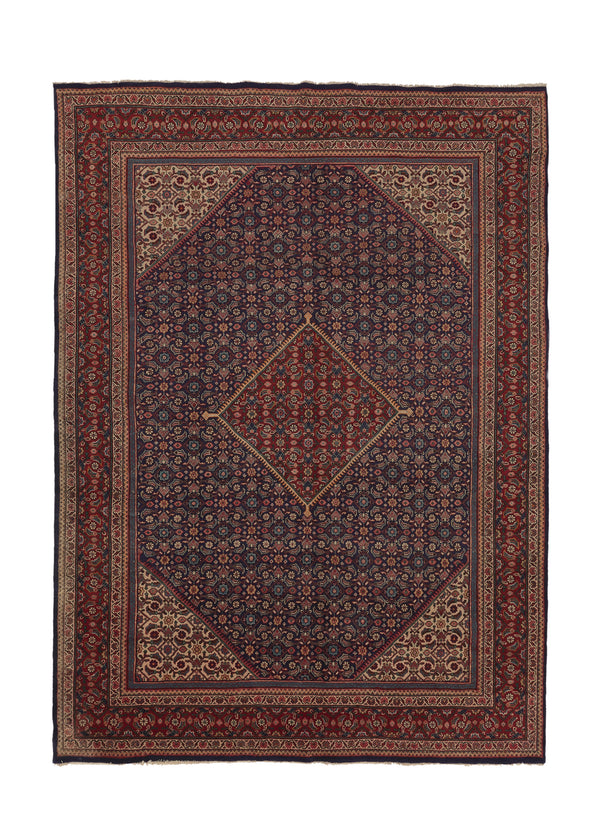 31119 Persian Rug Mahal Handmade Area Tribal 9'7'' x 13'3'' -10x13- Blue Red Herati Design
