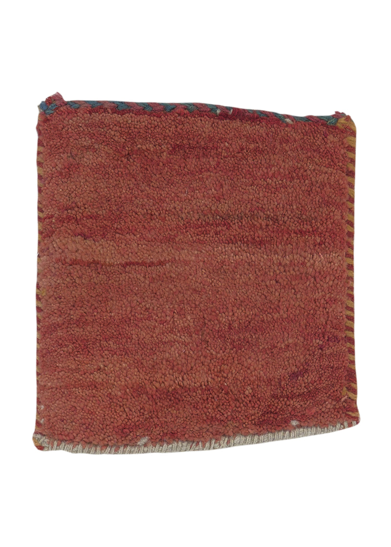 31177 Persian Rug Gabbeh Handmade Area Square Tribal 0'11'' x 1'3'' -1x1- Red Open Design