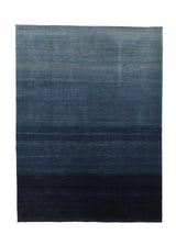 31241 Persian Rug Gabbeh Handmade Area Tribal 6'11'' x 9'2'' -7x9- Blue Stripes Open Design