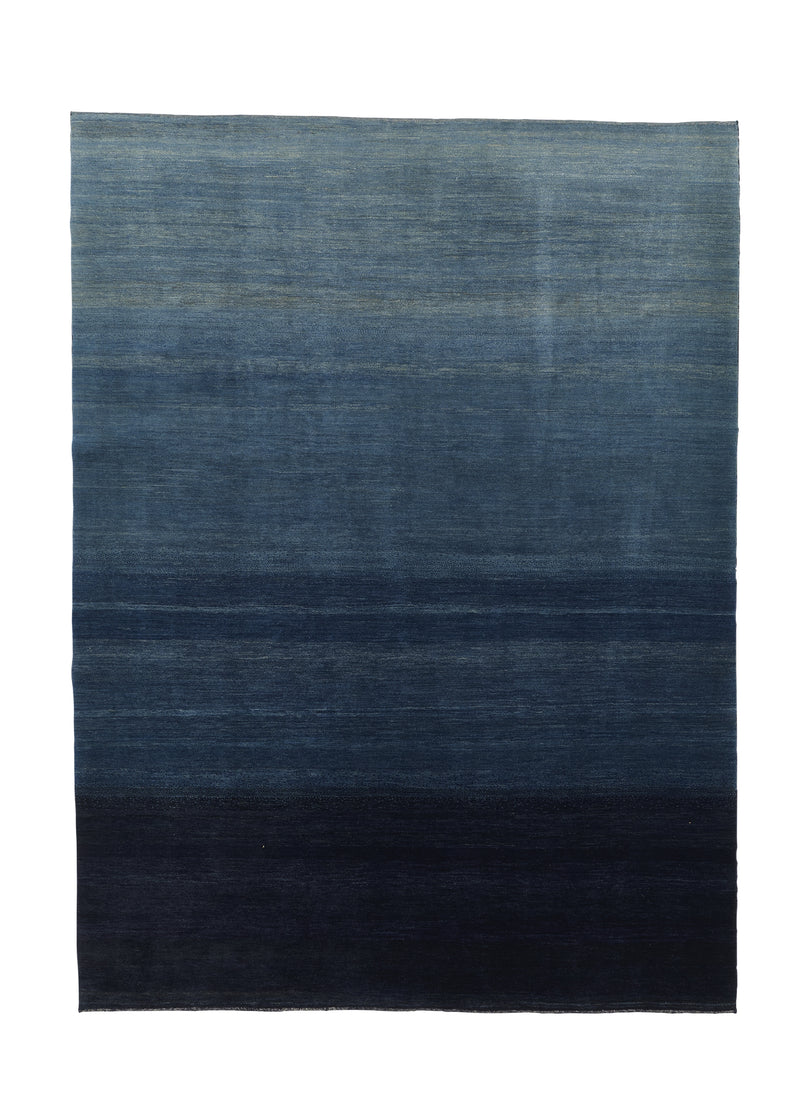 31241 Persian Rug Gabbeh Handmade Area Tribal 6'11'' x 9'2'' -7x9- Blue Stripes Open Design