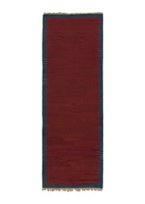 31449 Persian Rug Shiraz Handmade Runner Tribal 2'10'' x 8'2'' -3x8- Red Kilim Open Plain Design