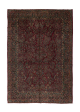31528 Persian Rug Sarouk Handmade Area Traditional Vintage 10'5'' x 15'3'' -10x15- Red Floral Design