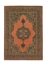 31545 Persian Rug Tabriz Handmade Area Traditional 8'4'' x 11'9'' -8x12- Orange Green Haji Jalili Floral Design
