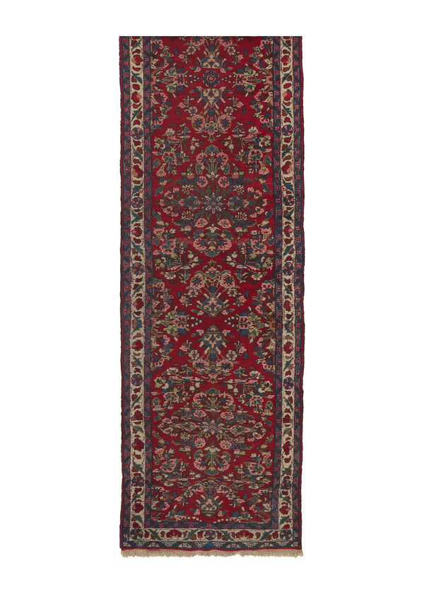 31584 Persian Rug Hamadan Handmade Runner Tribal 2'7'' x 14'0'' -3x14- Red Floral Design