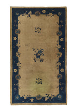 31674 Oriental Rug Chinese Handmade Area Antique Traditional 4'0'' x 6'9'' -4x7- Whites Beige Blue Peking Design
