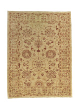 31797 Oriental Rug Pakistani Handmade Area Transitional 4'0'' x 5'4'' -4x5- Whites Beige Yellow Gold Oushak Design