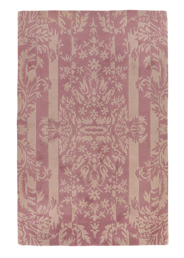 31818 Oriental Rug Tibetan Handmade Area Modern 4'10'' x 7'8'' -5x8- Pink Carved Design