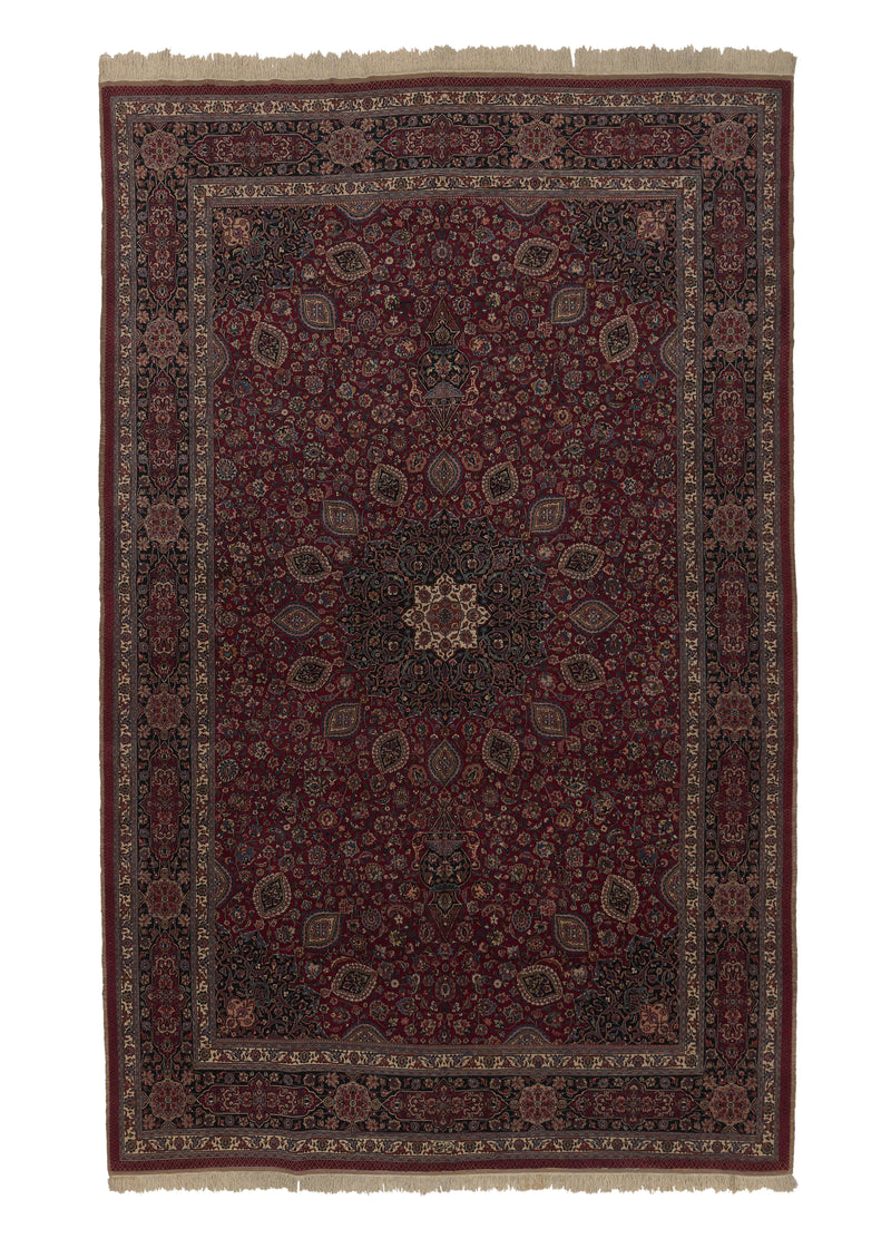 31892 Persian Rug Mashhad Handmade Area Traditional 11'2'' x 17'7'' -11x18- Red Blue Sheikh Safi Floral Design